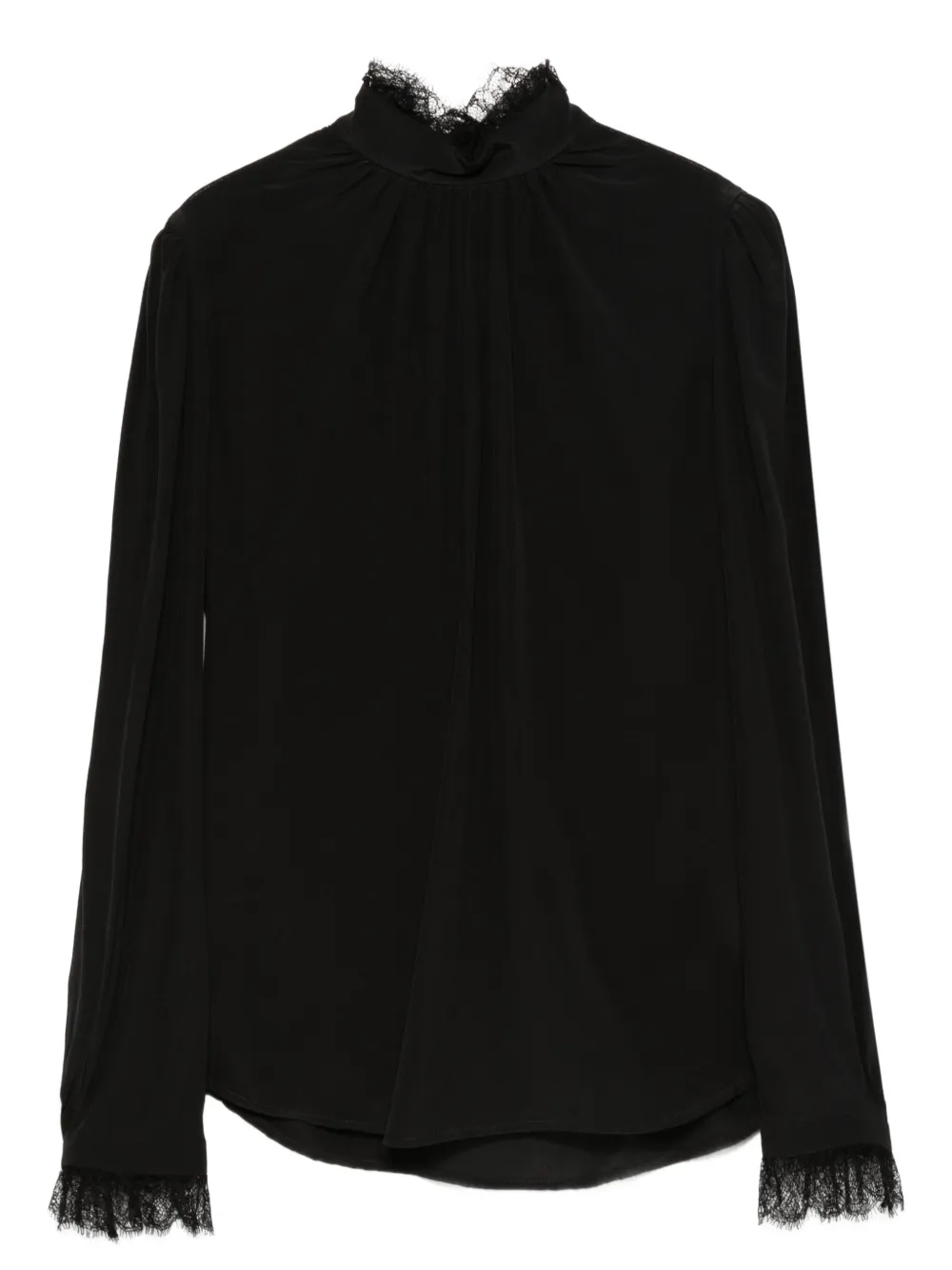 Alexander McQueen lace-trim high-neck top | Black | Image 1