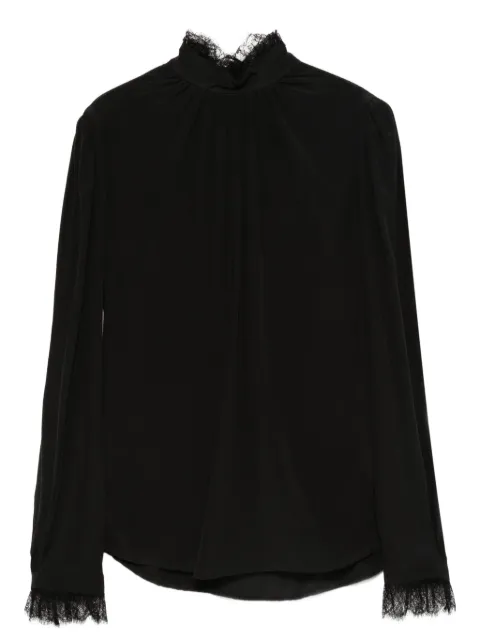 Alexander McQueen lace-trim high-neck top
