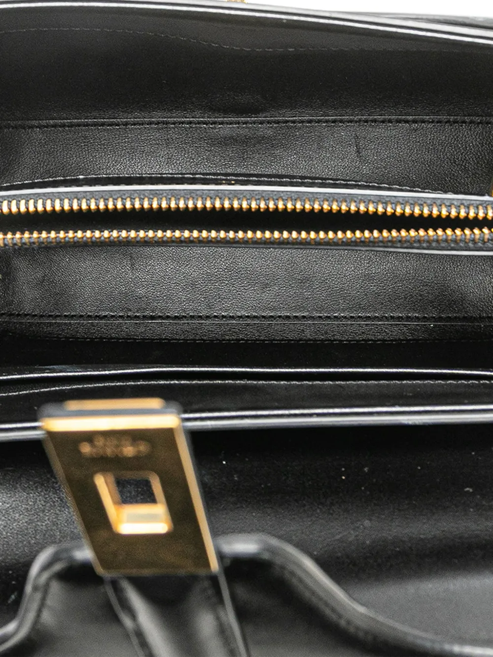 Pre-owned Celine 2021 Small Leather 16 Satchel In Black