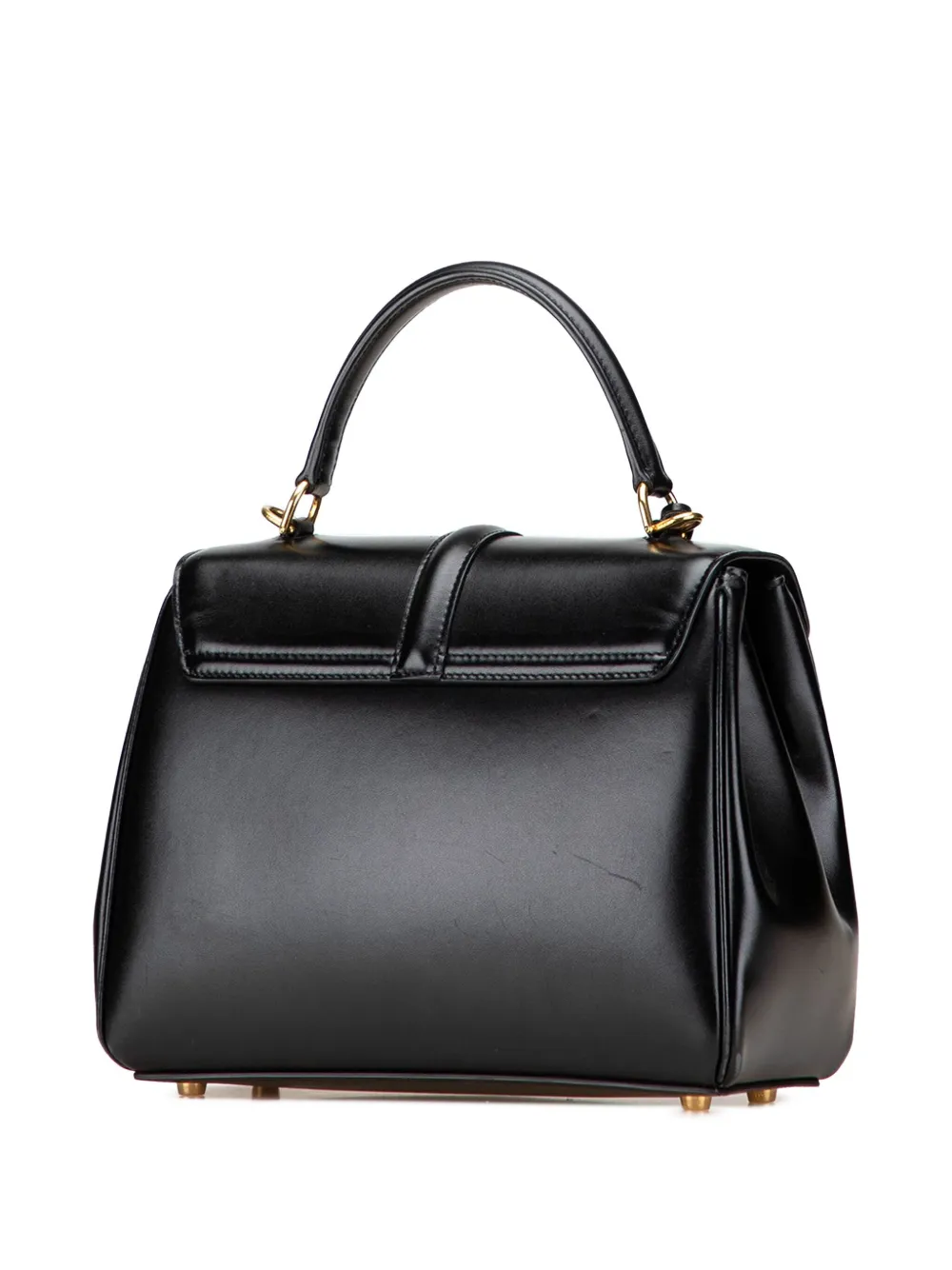 Pre-owned Celine 2021 Small Leather 16 Satchel In Black