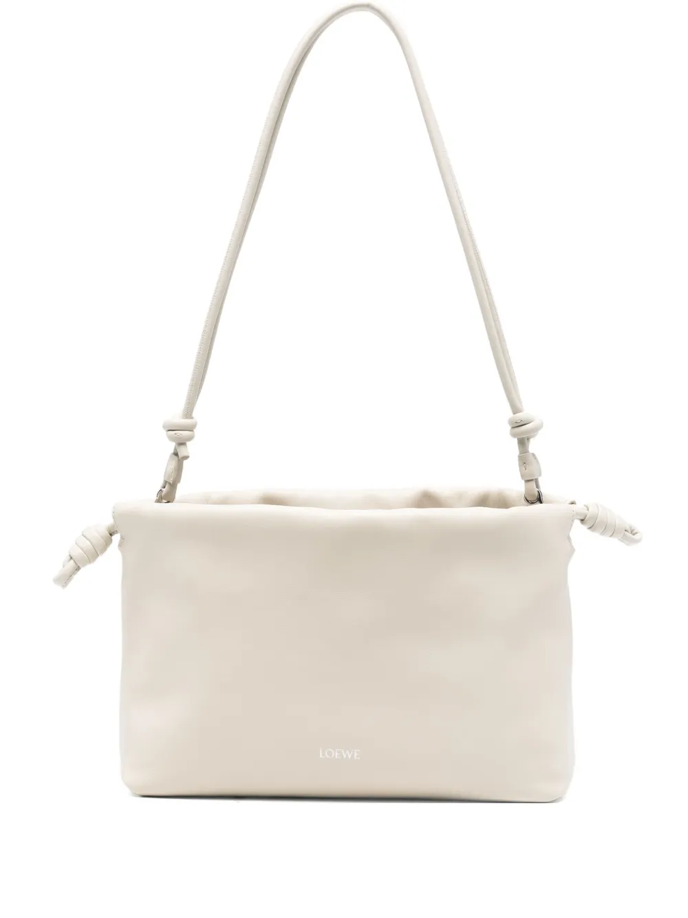 LOEWE Flamenco knot-detail shoulder bag - White