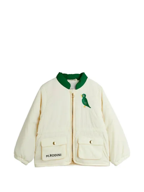 Mini Rodini chaqueta con pájaro bordado