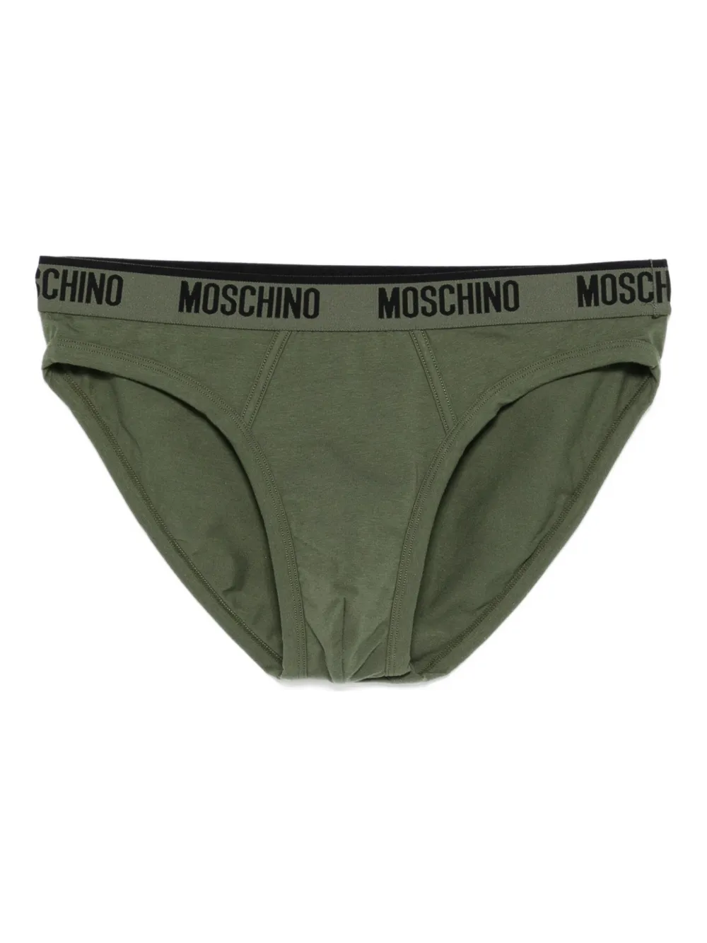 Moschino Logo-waistband Briefs (pack Of Two) In Green