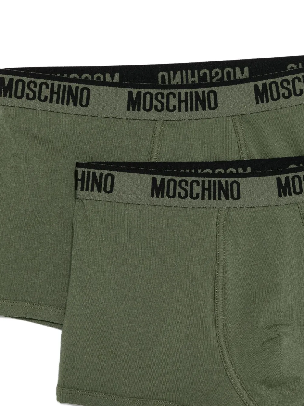 Moschino Logo-waistband Boxers (pack Of Two) In Green