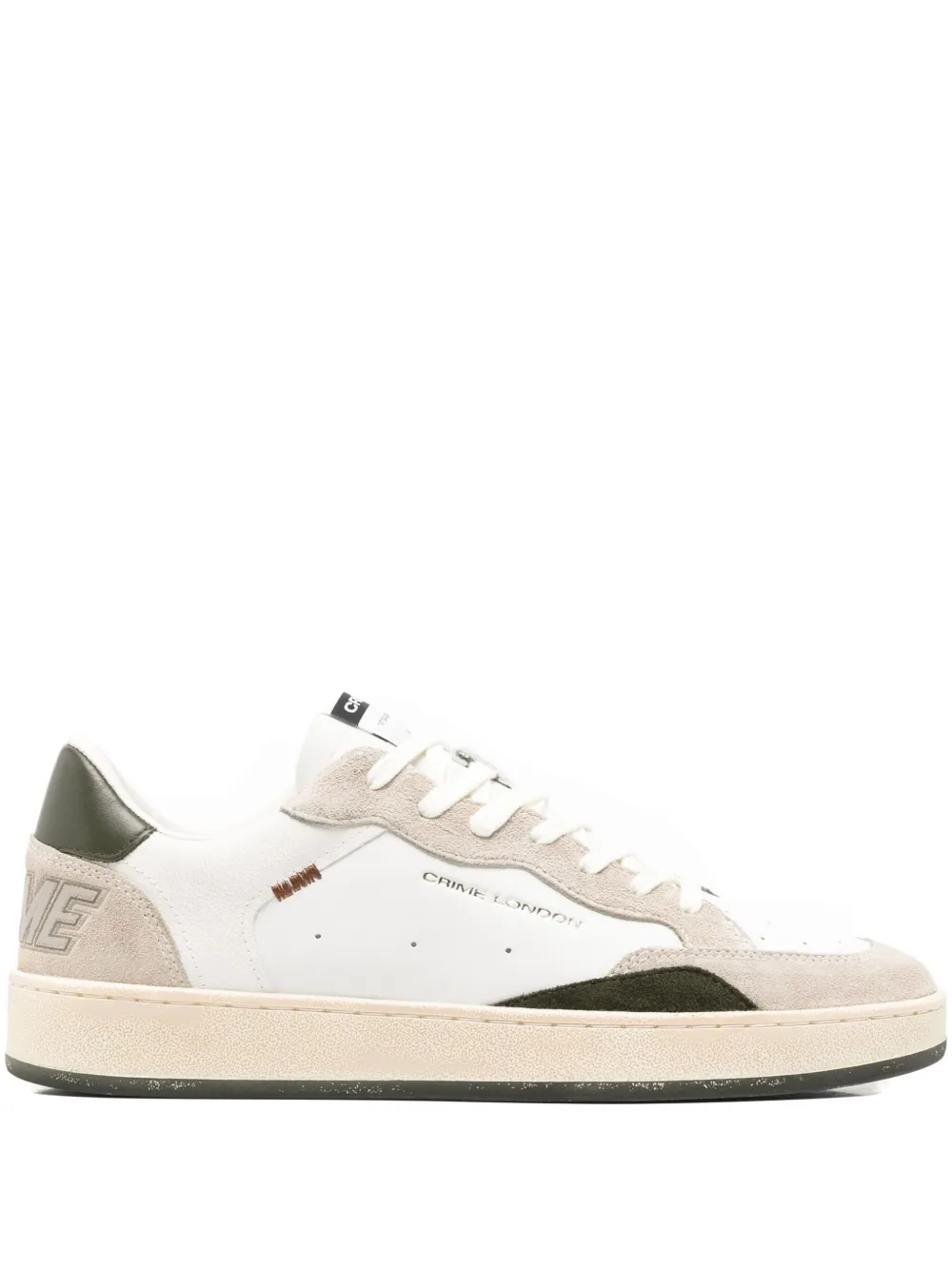 Crime London Chelsea suède sneakers met vlakken Wit