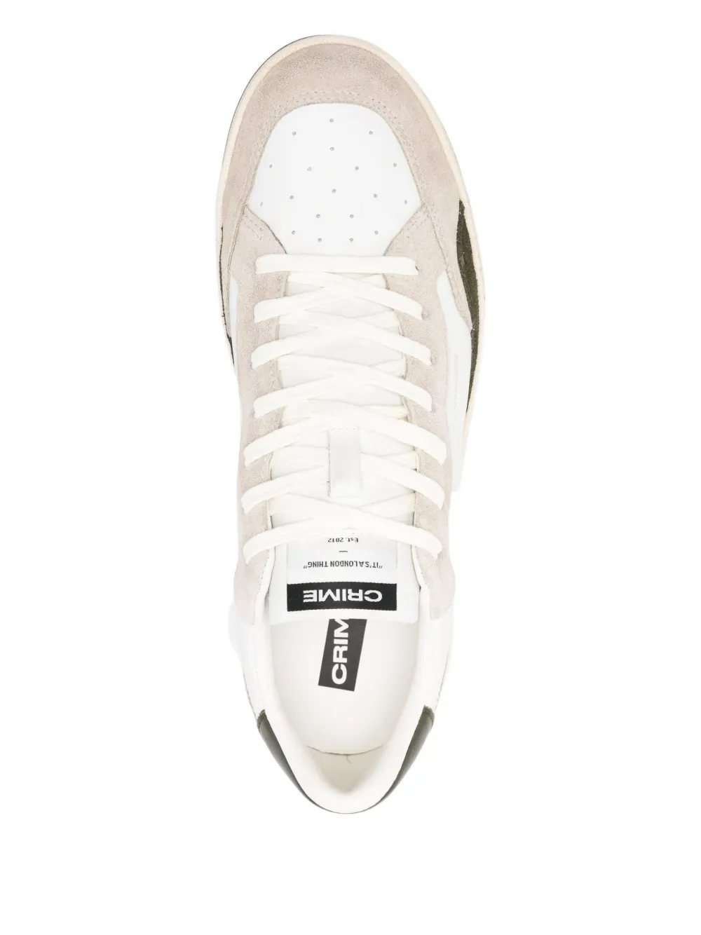 Crime London Chelsea suède sneakers met vlakken Wit