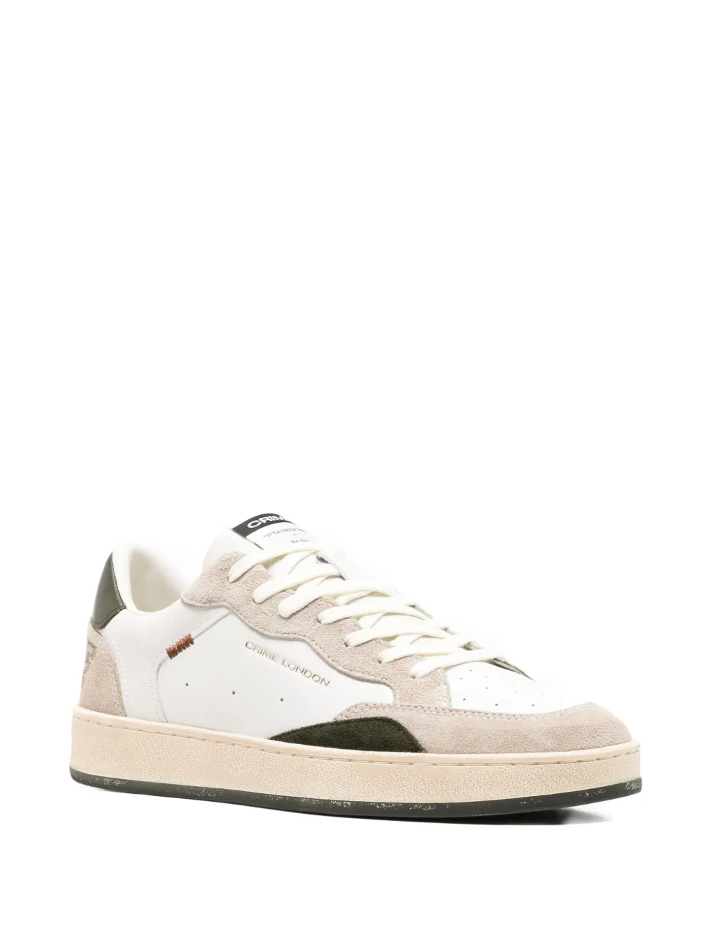 Crime London Chelsea suède sneakers met vlakken Wit