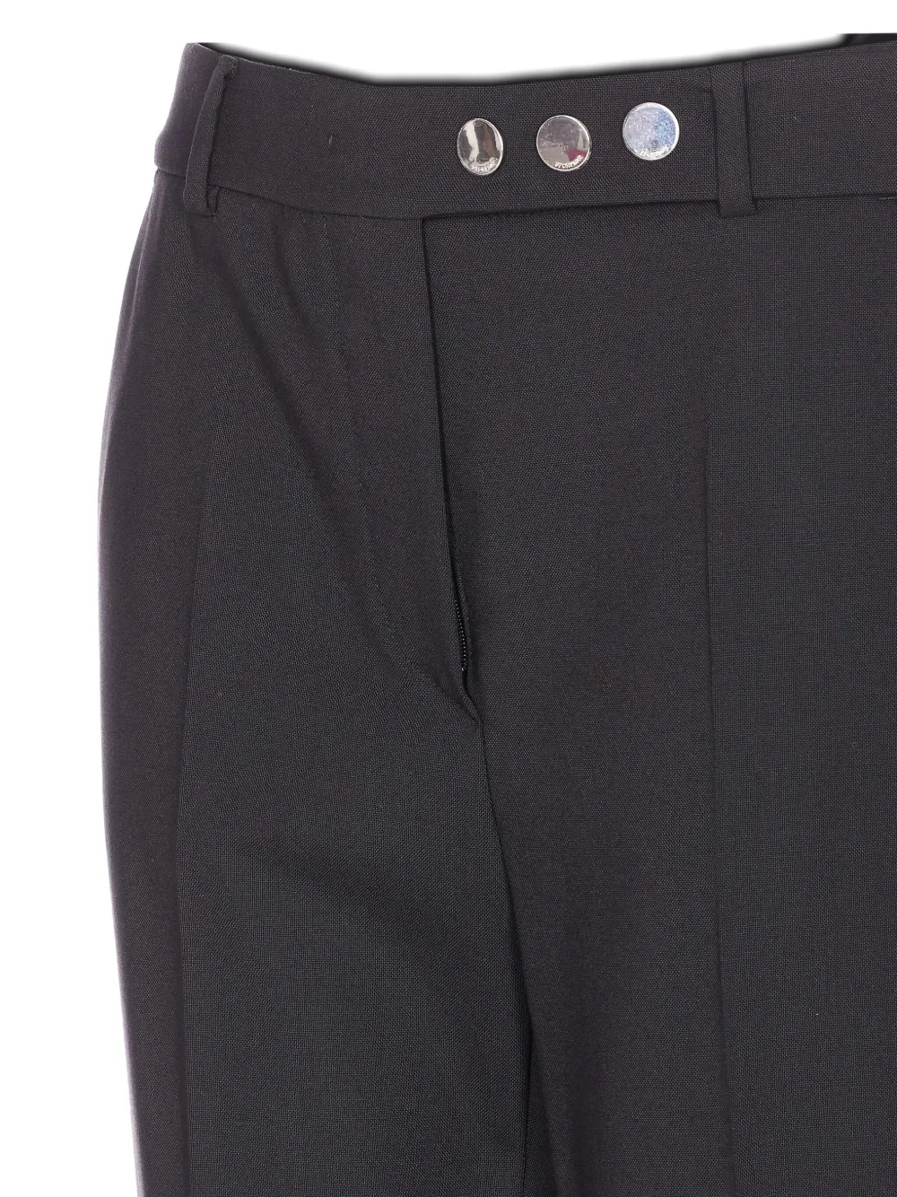 Sportmax Black Straight Trousers With Button Detail In Black