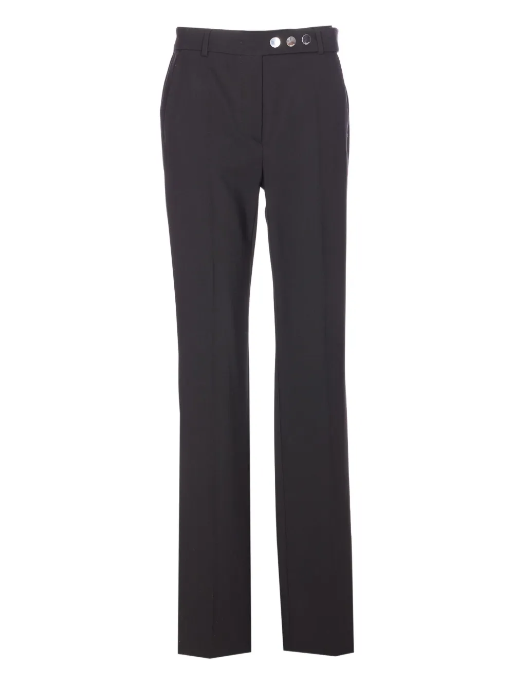 Sportmax Black Straight Trousers With Button Detail In Black