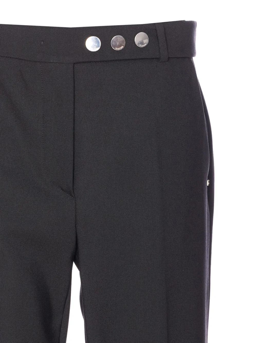 Sportmax Black Straight Trousers With Button Detail In Black
