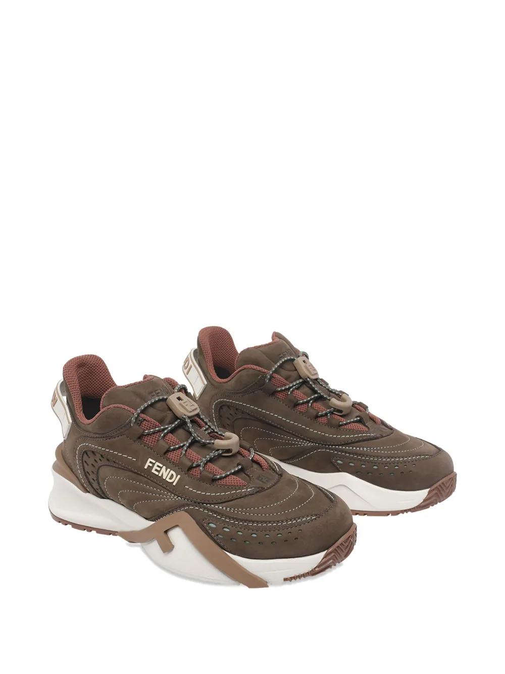 FENDI Flow logo sneakers - Bruin
