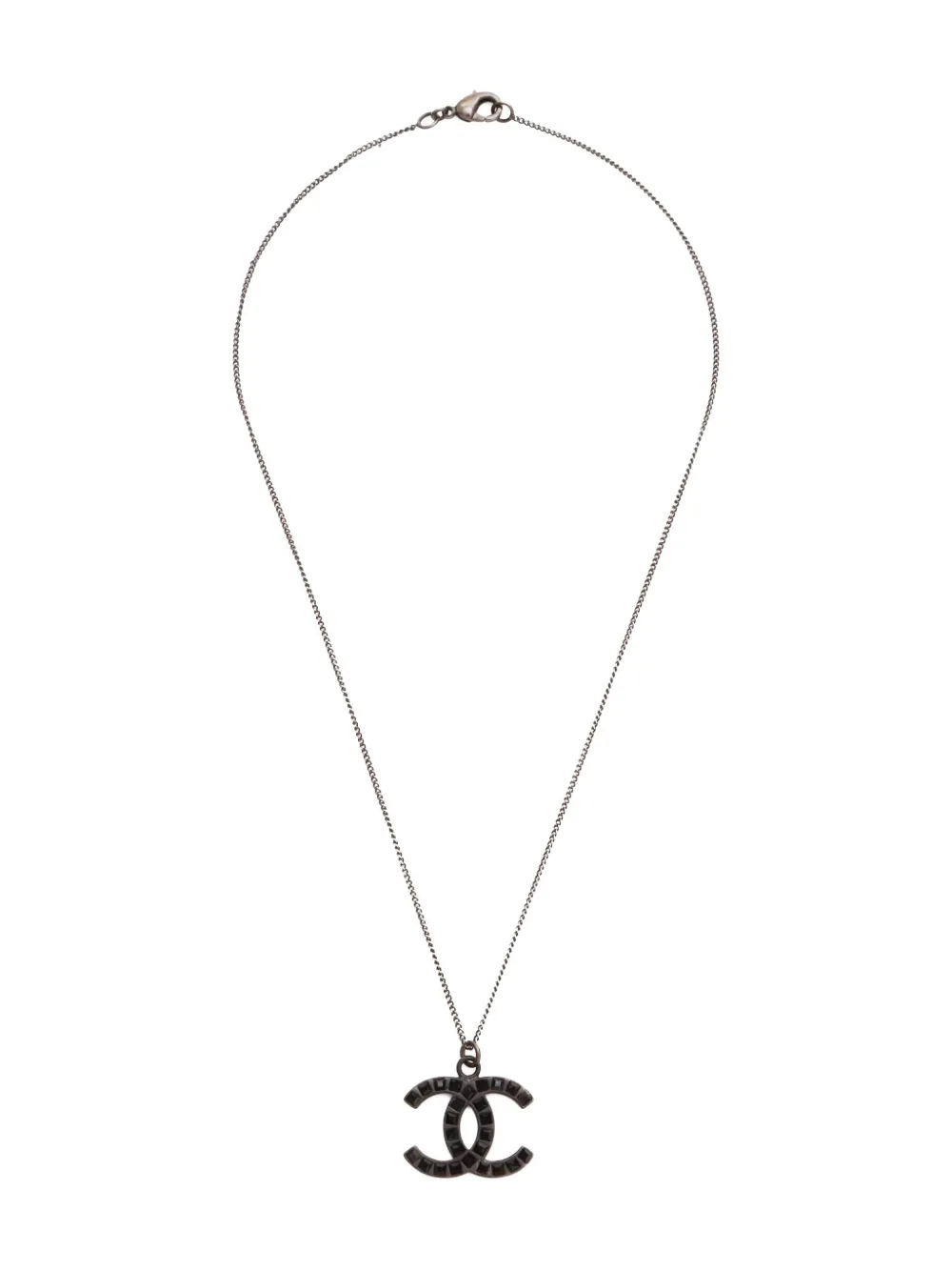 Pre-owned Chanel 2009 Cc-logo Necklace In Silver