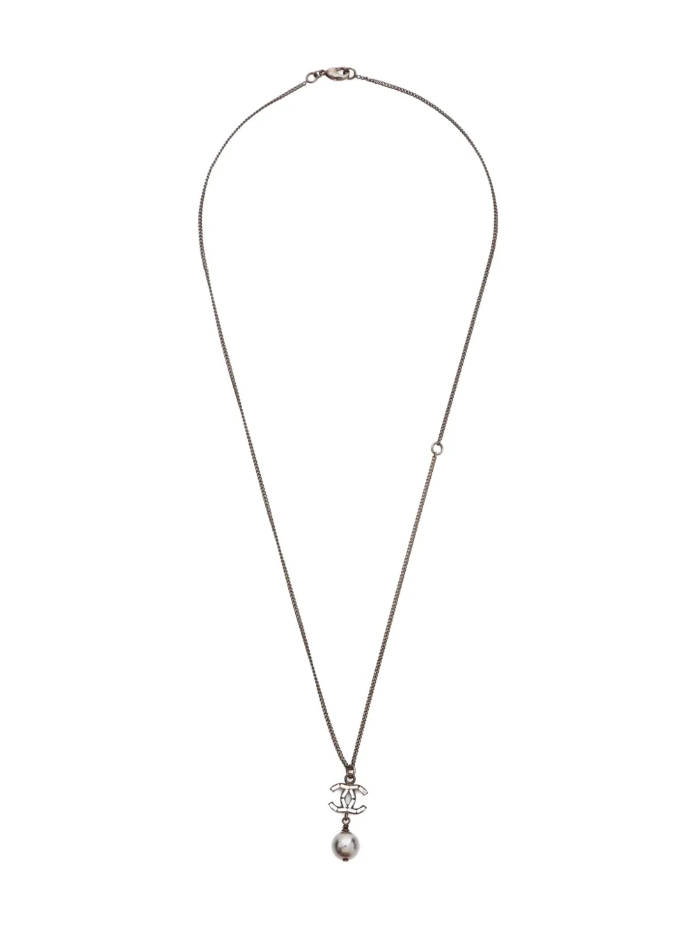 CHANEL Pre-Owned 2010 CC-logo necklace - Argento