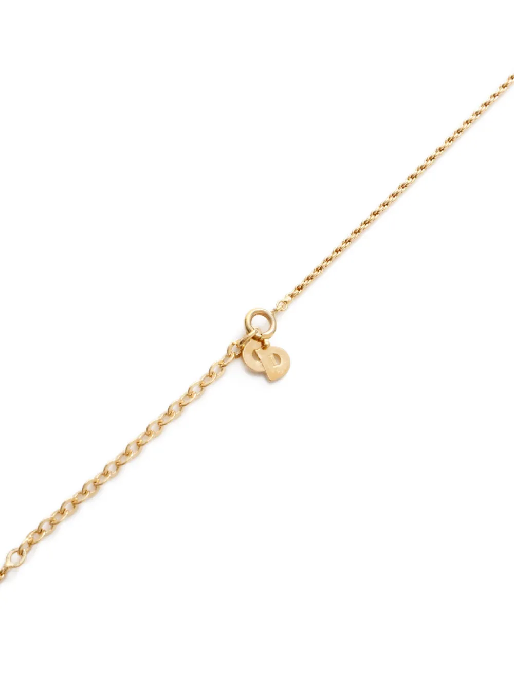 Pre-owned Dior 1990-2000s Logo-pendant Necklace In Gold