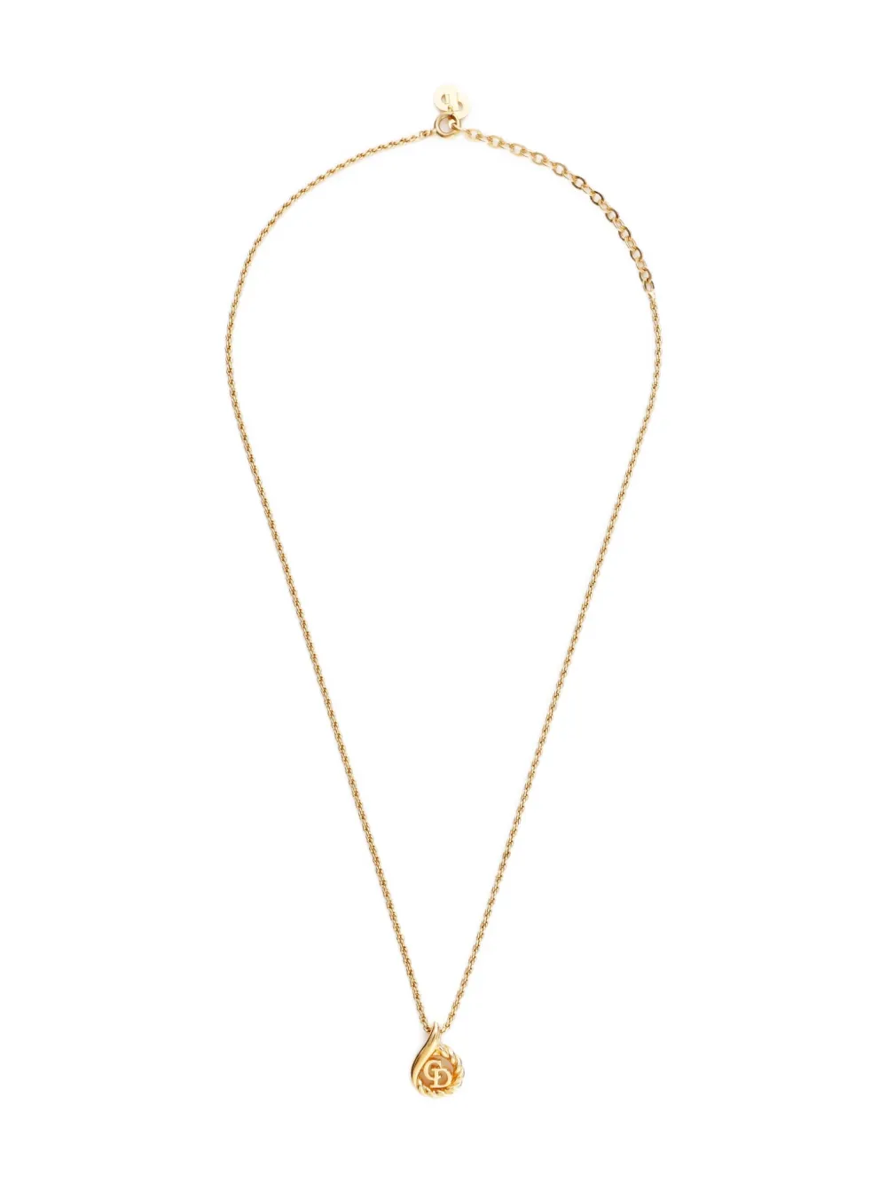 Pre-owned Dior 1990-2000s Logo-pendant Necklace In Gold