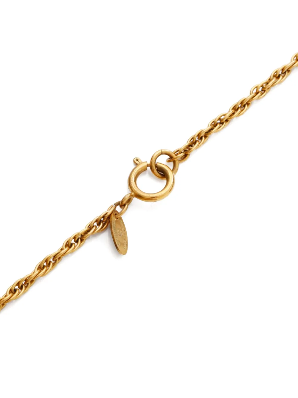 Pre-owned Chanel 1980-1990 Cc-logo Necklace In Gold