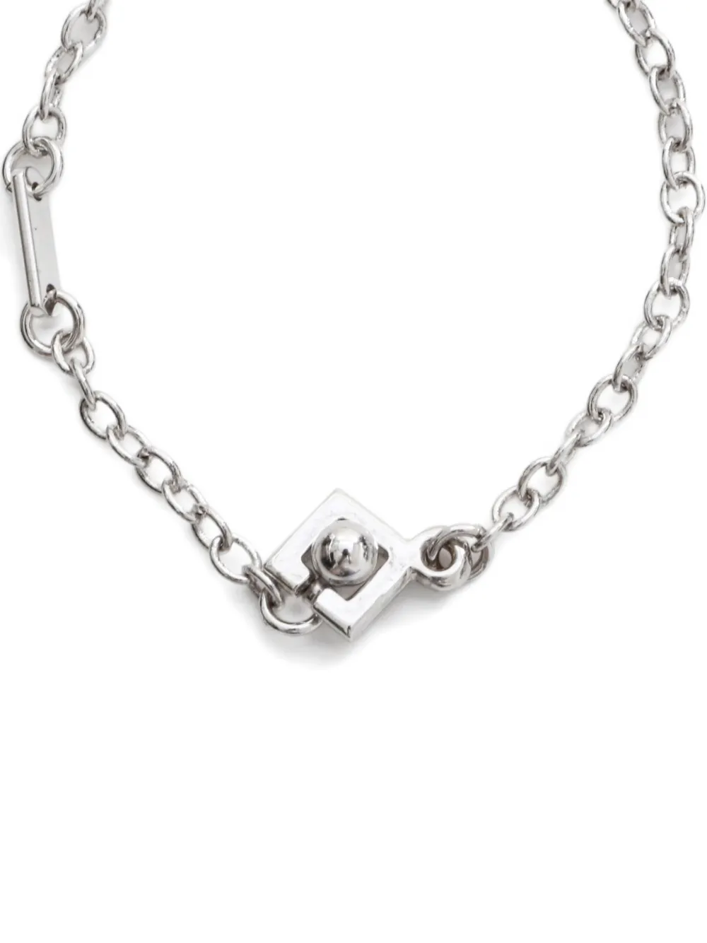 Pre-owned Celine 2000s Triomphe-motif Bracelet In Silver