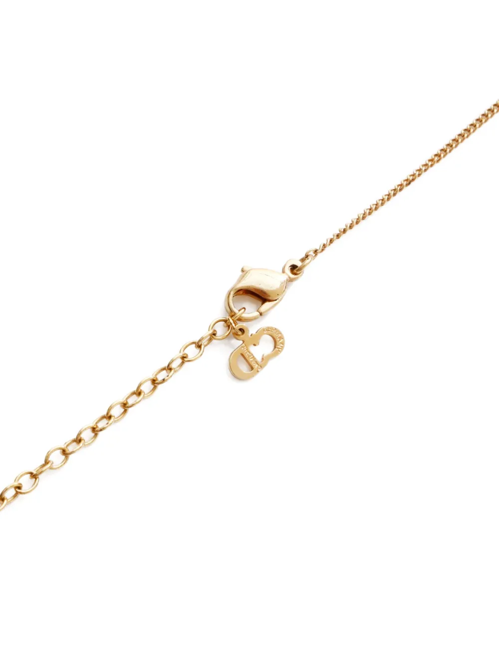 Pre-owned Dior 1980-2000s Logo-pendant Necklace In Gold