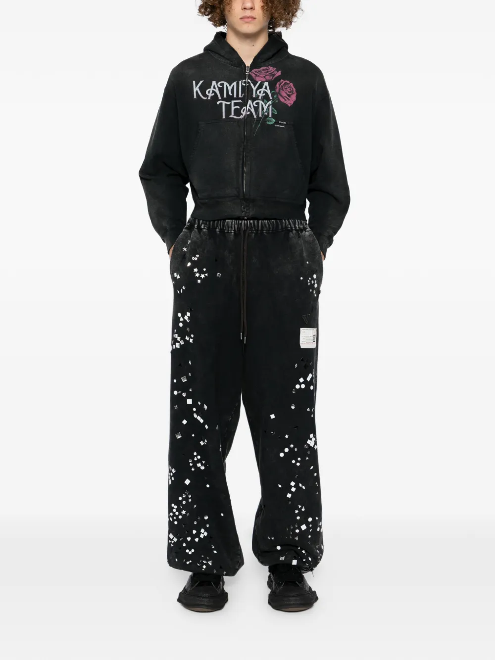 Maison MIHARA YASUHIRO embellished bleached track pants | Track Pants | Image 2