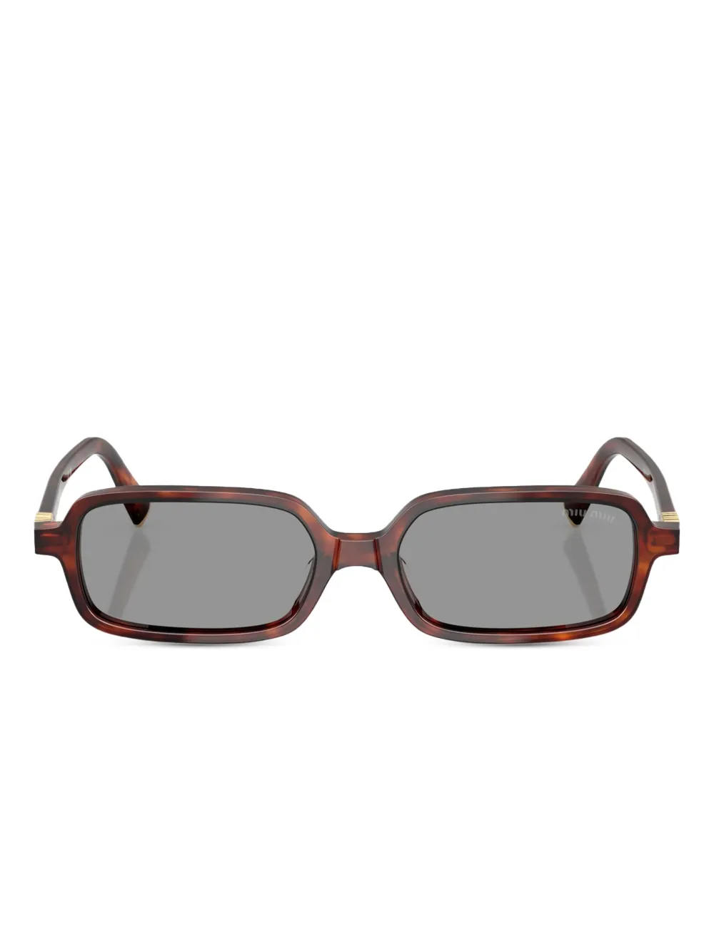 Miu Miu rectangle logo-embellished sunglasses | Brown | Image 1