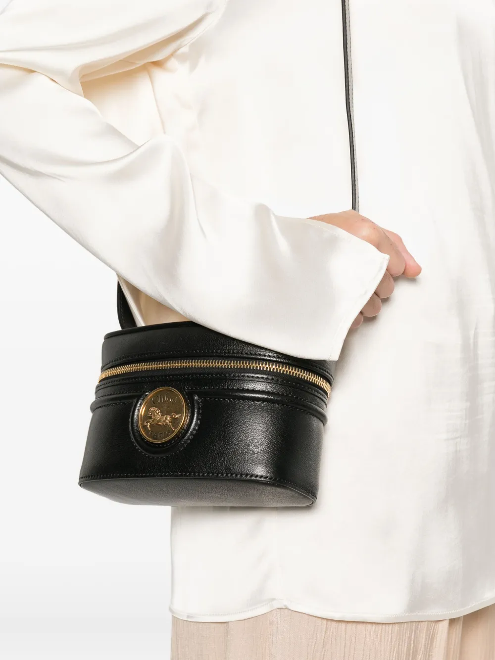 Chloé Horse Medal leren schoudertas - Zwart