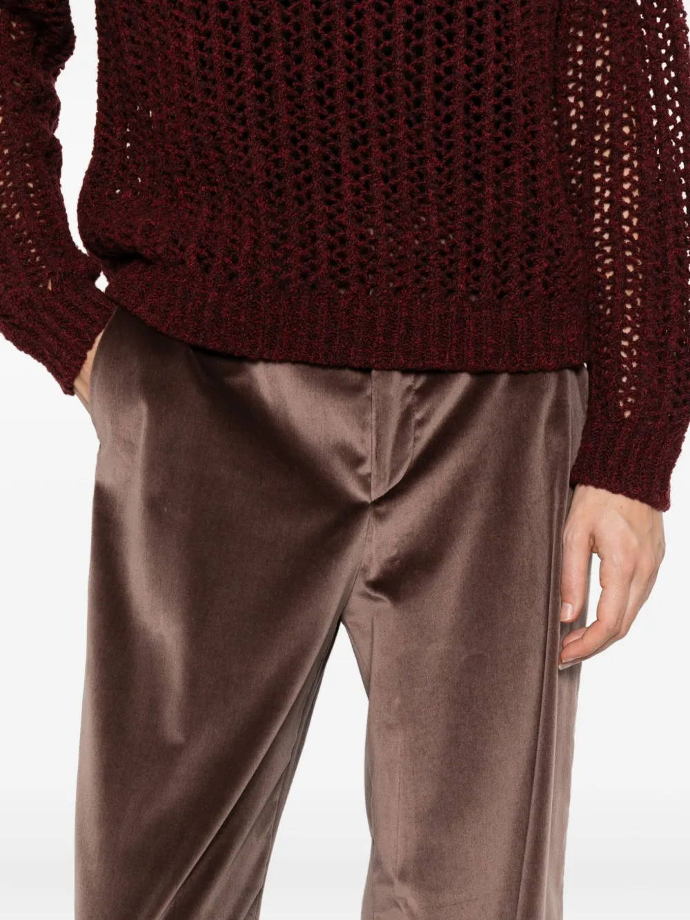 Tagliatore Velvet Trousers In Brown