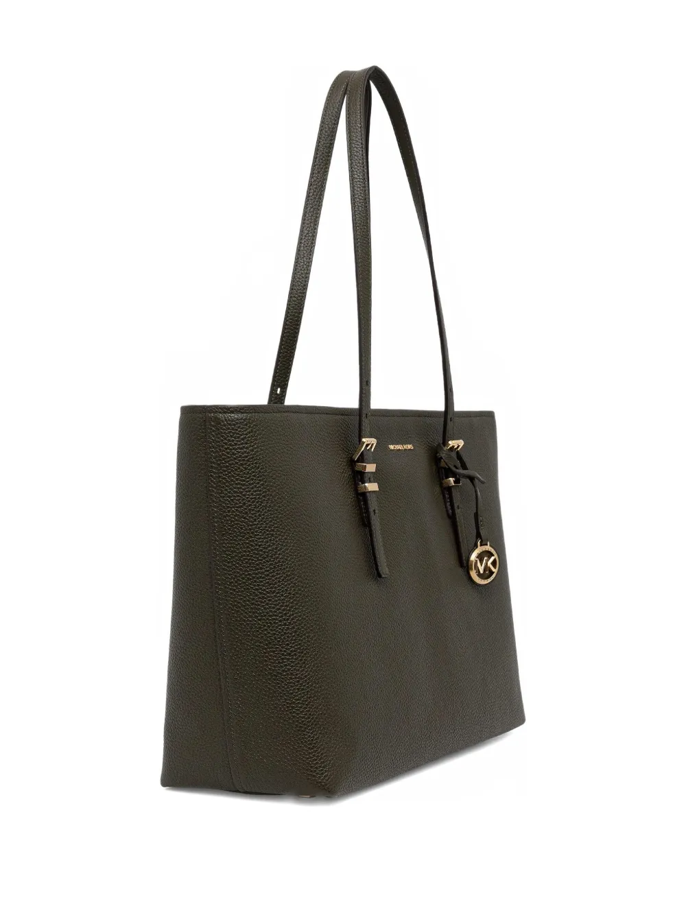 Michael Michael Kors Large Quinn Grained-leather Tote Bag In Brown