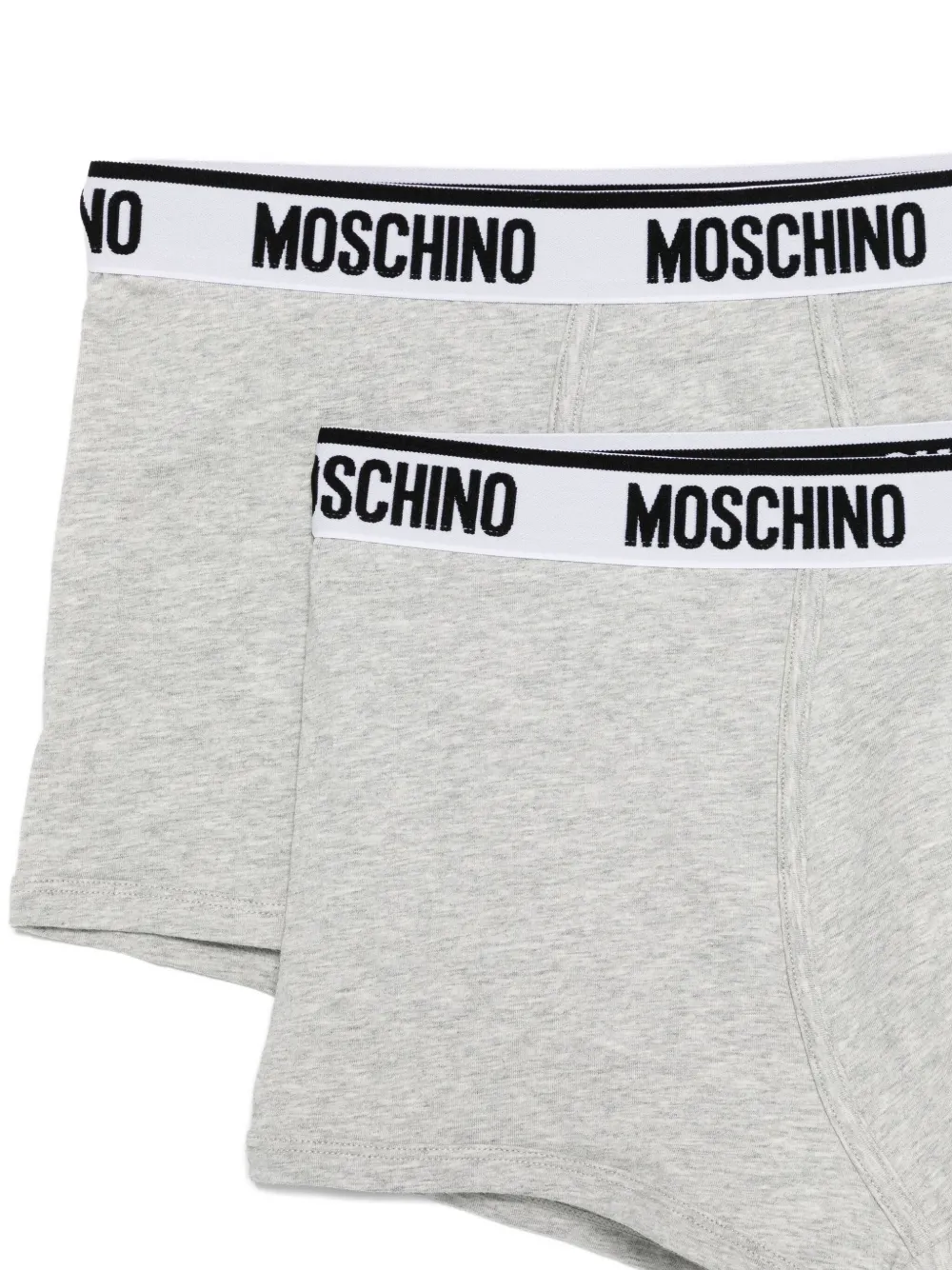 Moschino Logo-waistband Boxers (pack Of Two) In Gray