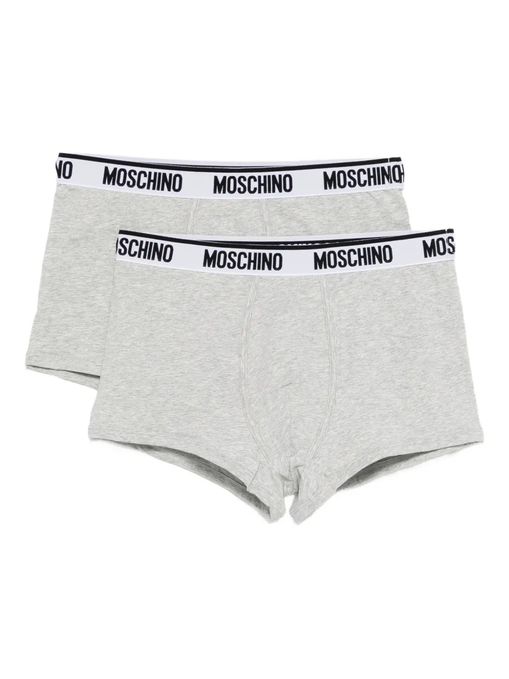 Moschino Logo-waistband Boxers (pack Of Two) In Gray