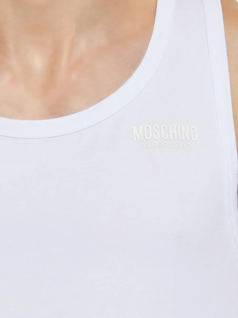 Moschino Twee tanktops met logoprint Zwart