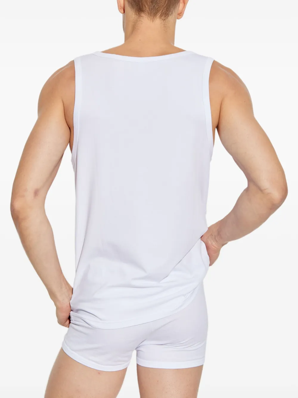 Moschino Twee tanktops met logoprint Zwart