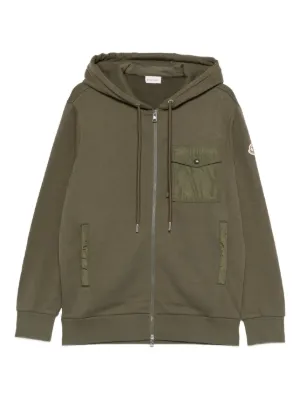 MONCLER オリーブグリーン トレーナー　12歳用 Moncler Padded Hooded Cardigan | Green | FARFETCH