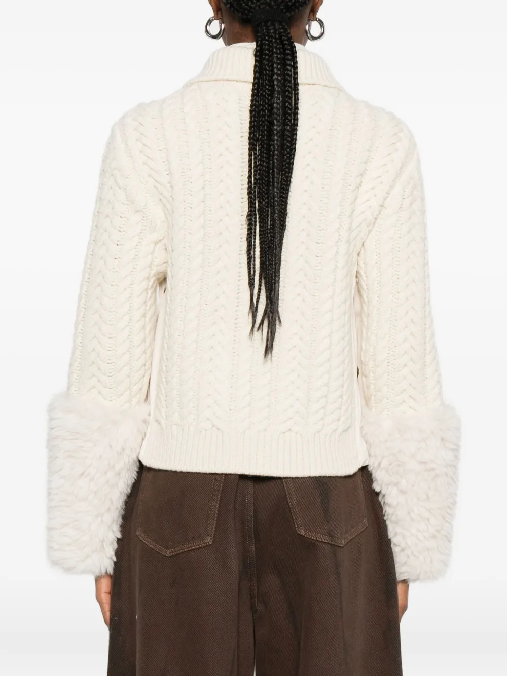 Moncler Zip-up Cardigan In Neutral