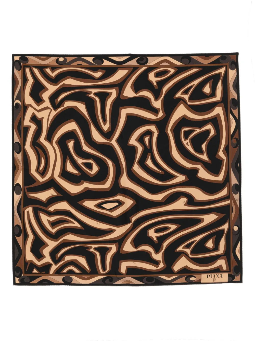 PUCCI abstract-pattern scarf | Black | Image 1