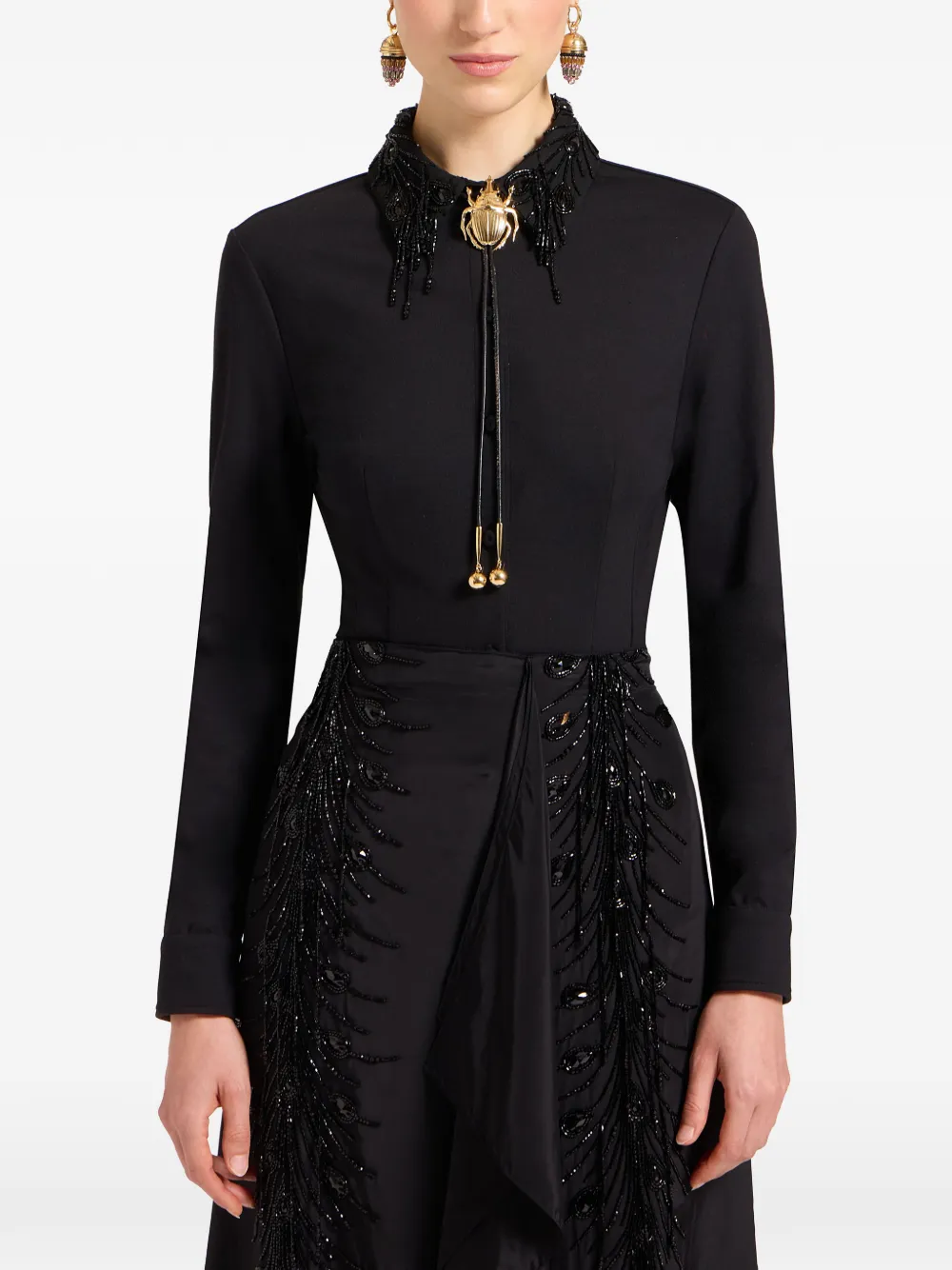 La DoubleJ blouse met kralen - Zwart