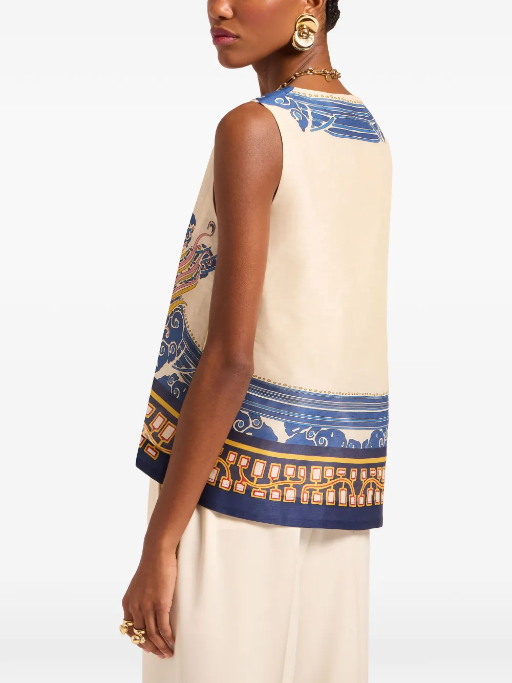  La Doublej Scala V-neck Top - Blue 