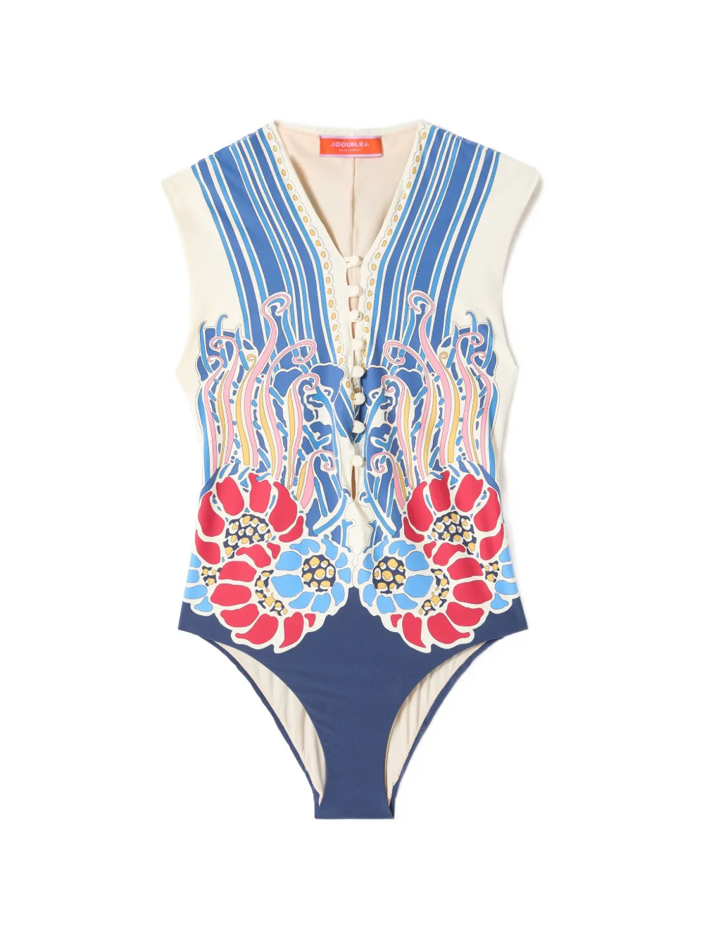 La DoubleJ Costume da bagno a fiori - Toni neutri