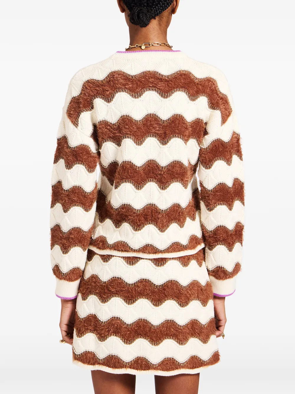  La Doublej Hang Ten Wave Knit Sweater - Neutrals 