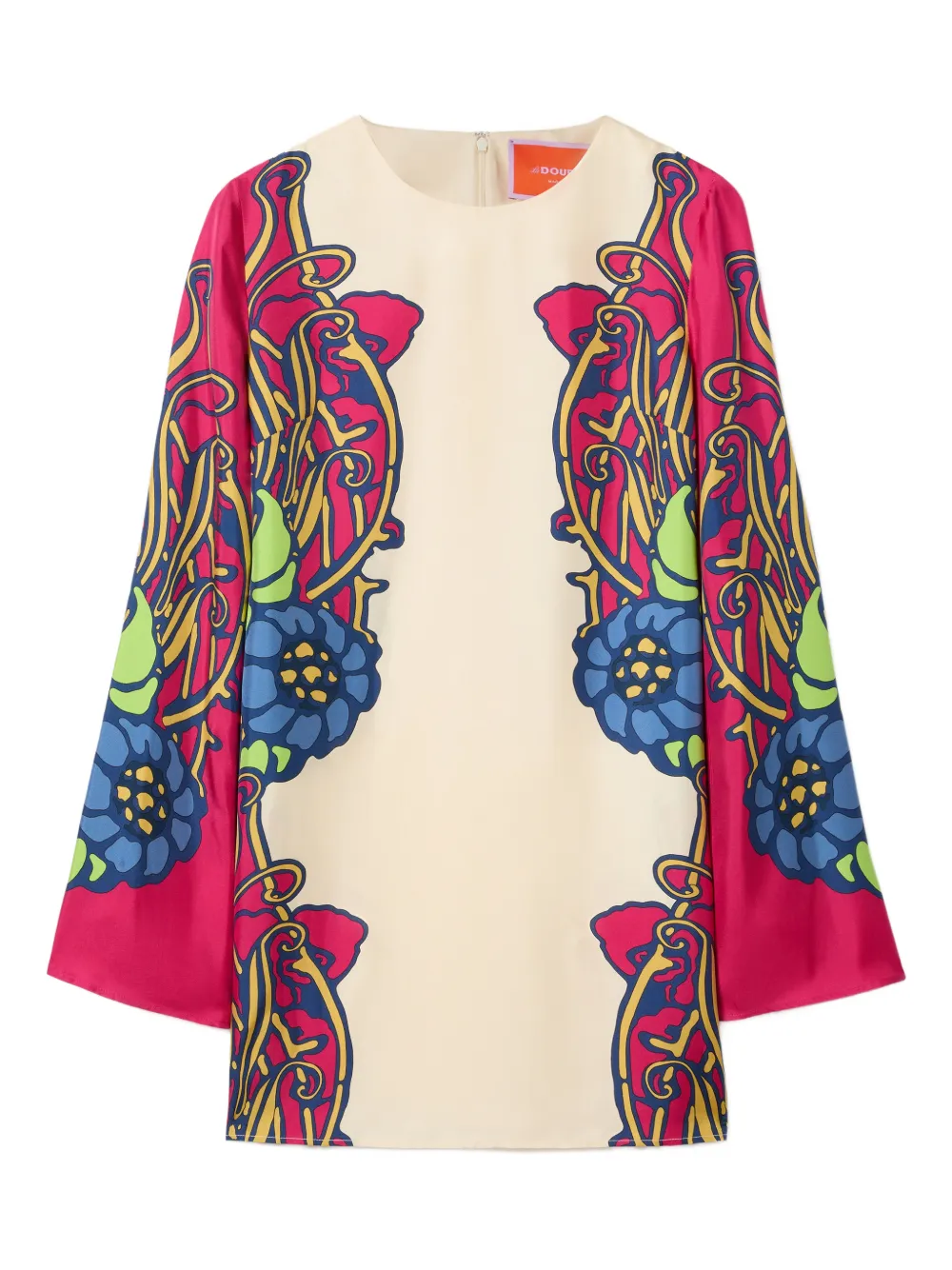 La Doublej Supreme Swing Floral Mini Dress In Neutral