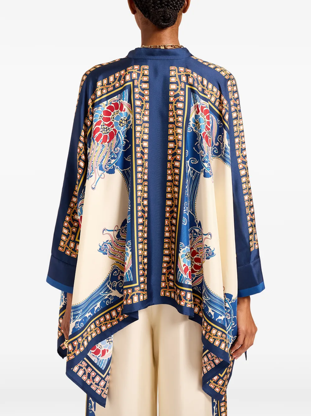 La Doublej Foulard Floral-print Shirt In Blue