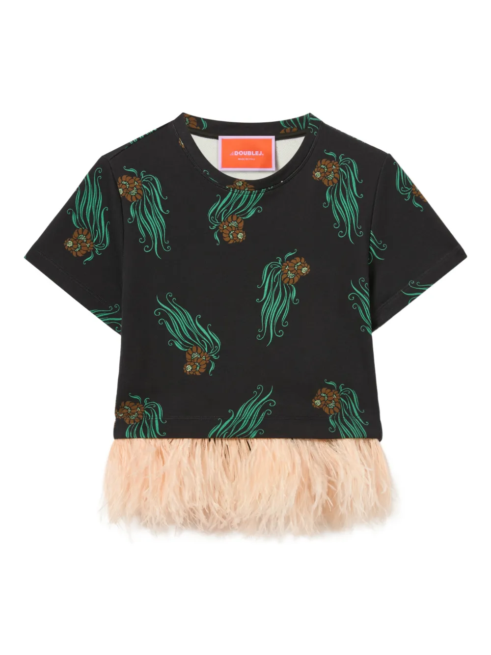 La Doublej La Scala Floral T-shirt In Black