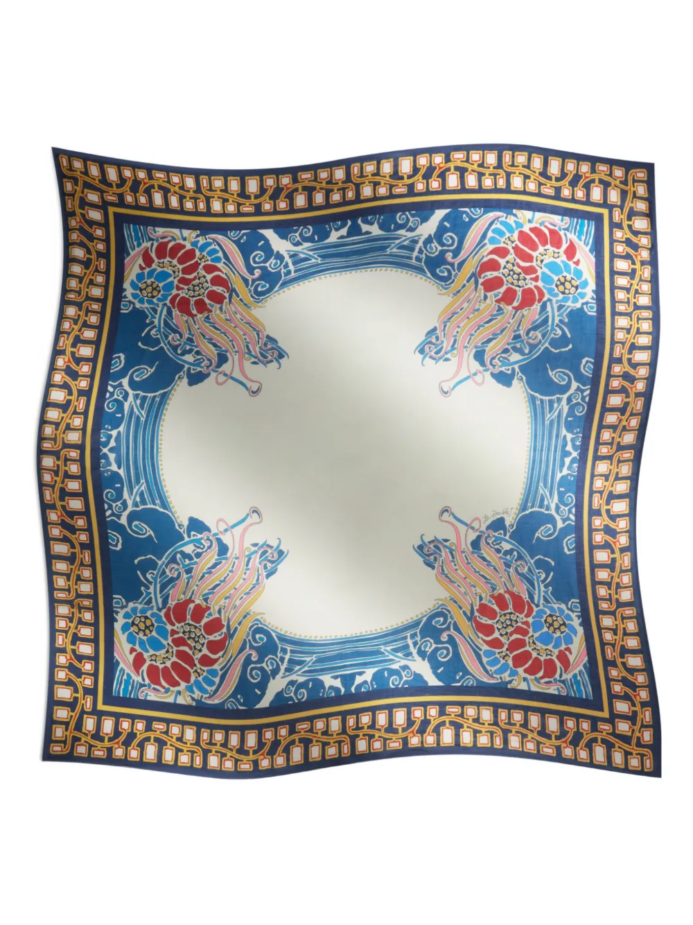 La Doublej Floral-print Pareo In Blue