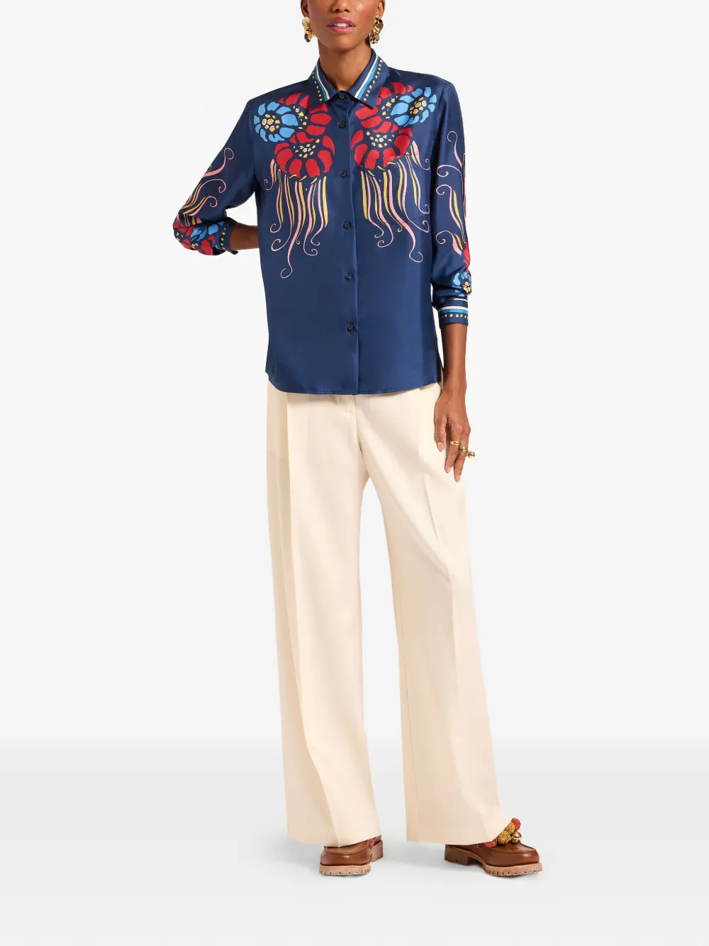 La DoubleJ Boy floral shirt - Blauw