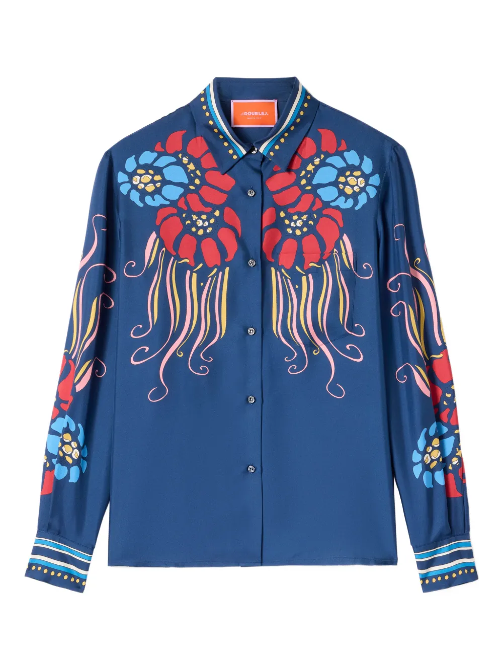 La Doublej Boy Floral Shirt In Blue