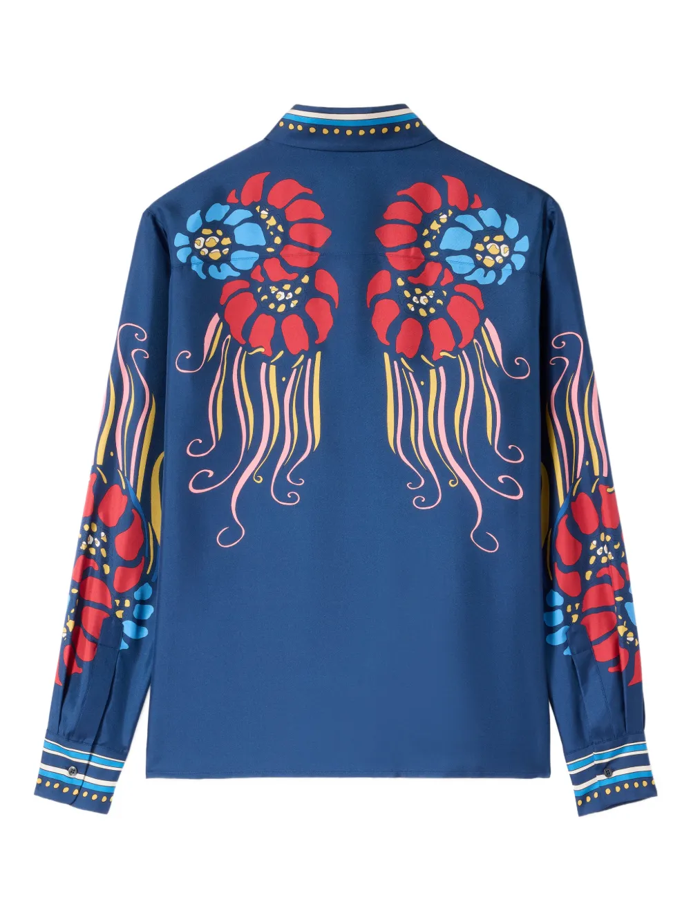 La Doublej Boy Floral Shirt In Blue