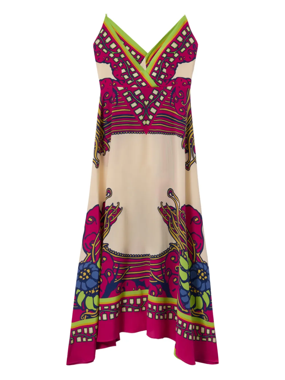La DoubleJ Midi-jurk met bloemenprint Beige
