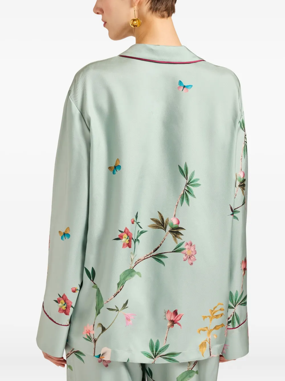 La Doublej Floral Panel Pyjama Shirt In Multi