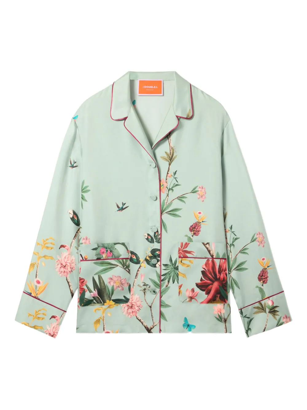 La Doublej Floral Panel Pyjama Shirt In Multi