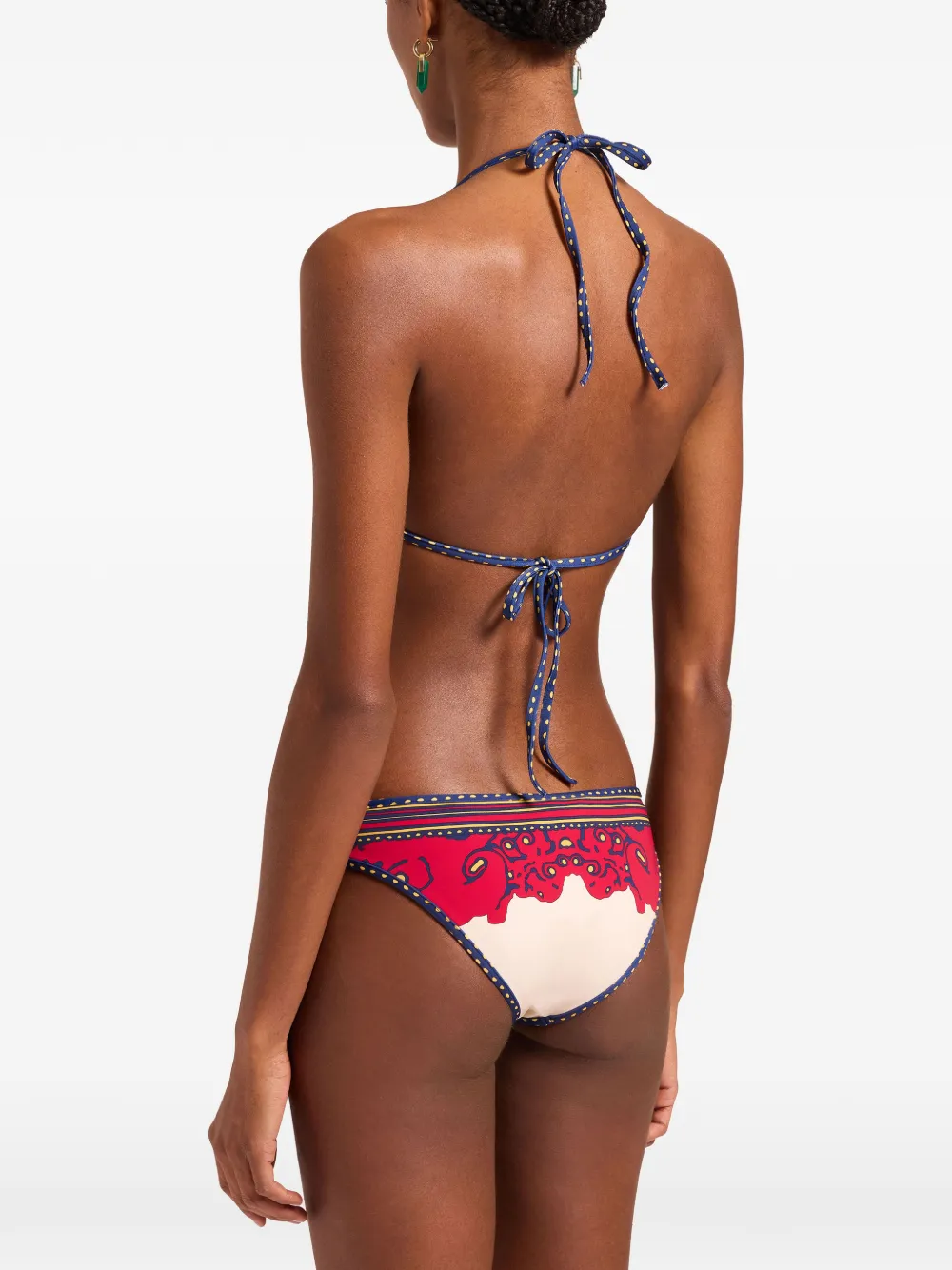 La Doublej Tie-detail Floral Bikini Top In Multi