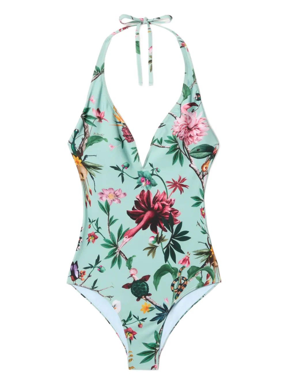 La Doublej Floral-print Swimsuit In Blue